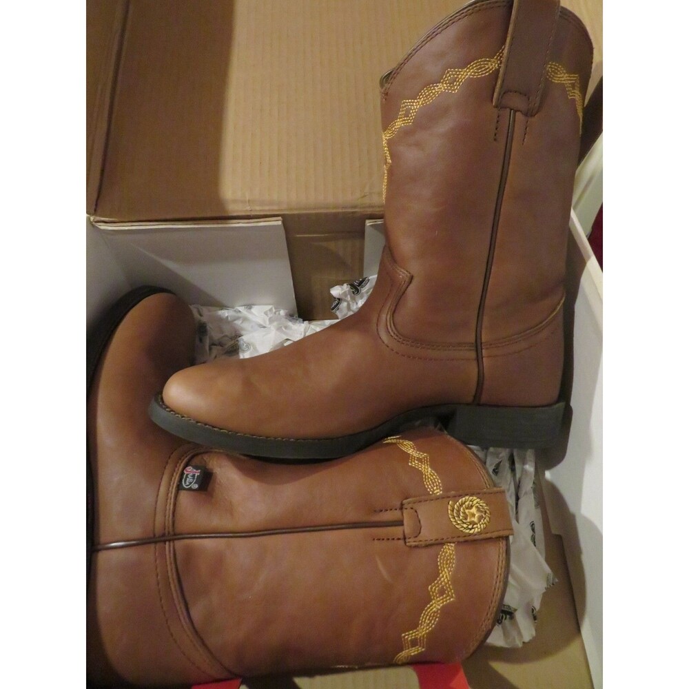 NWT Womens Coffee Westerner Justin Boots, 6.5 C